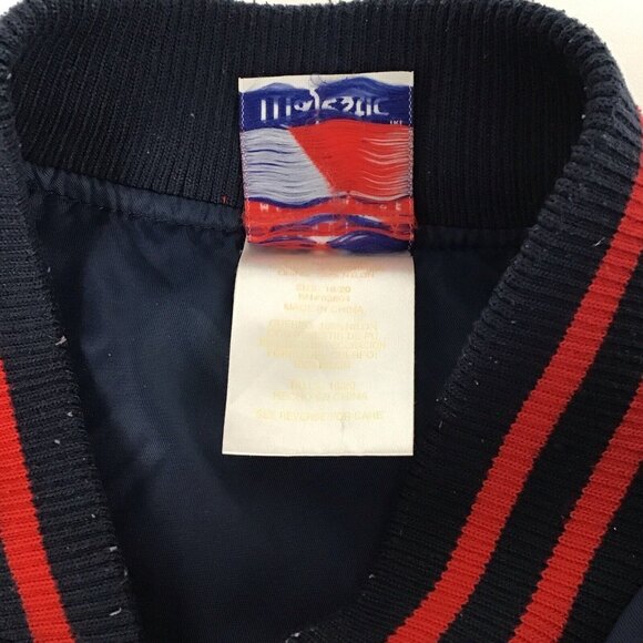 Vintage 90s Majestic Cleveland Indians Satin Bomber Jacket MLB Authentic Mens - Picture 9 of 9